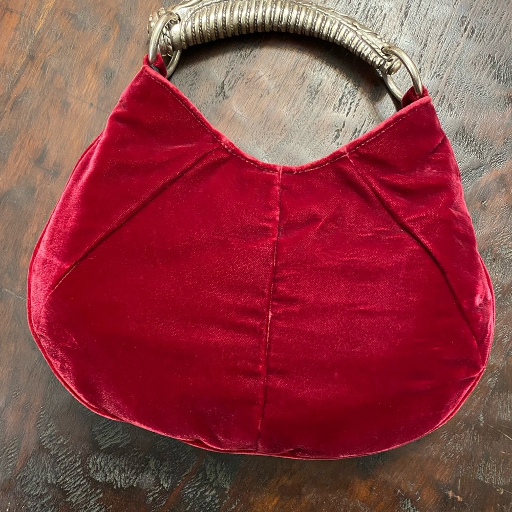 Yves Saint Laurent mini Mombasa velvet raspberry vintage bag